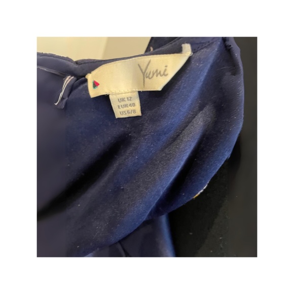 Yumi White and Blue Owl Print Dress - Picture 3 of 4